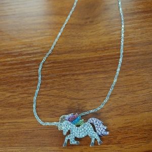 Unicorn crystal pendant necklace
